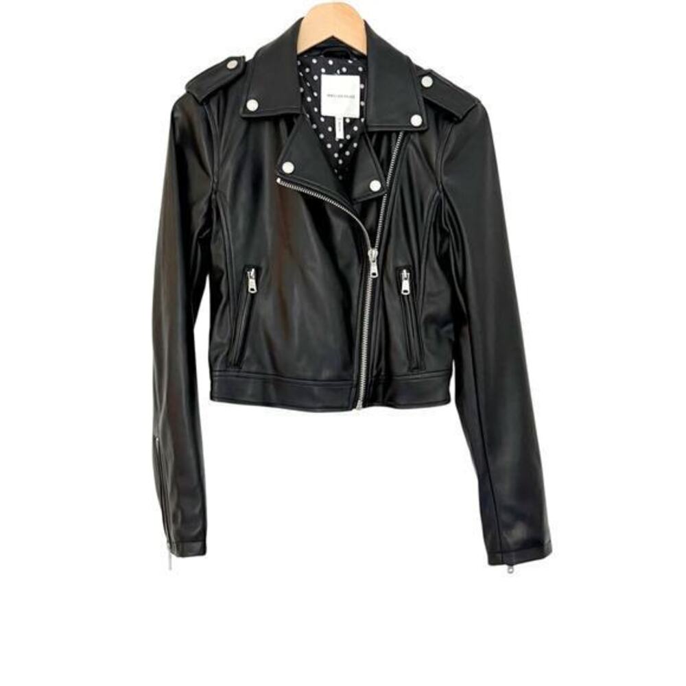 Anthropologie Avec Les Filles Faux Leather Jacket Black Size XS - Picture 12 of 13